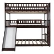 Espresso Full Over Full Over Full Contemporary Bunk Bed With Slide Online Hot Sale