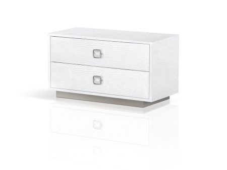 19  White Two Drawer Nightstand Sale