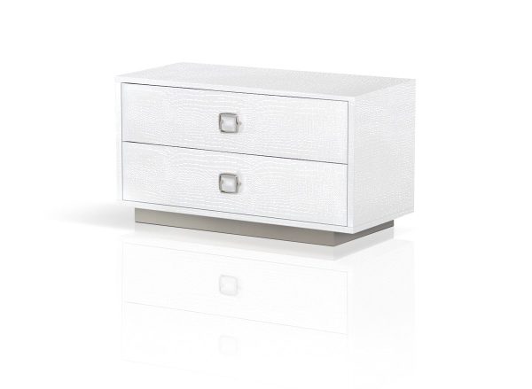 19  White Two Drawer Nightstand Sale