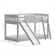 Gray Twin over Twin Solid Wood Bunk Bed With Slide and Ladder on Sale