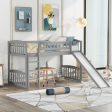 Gray Twin Traditional Manufactured Wood and Solid Wood Bunk Bed on Sale