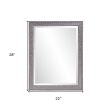 Warm Gray Faux Wood Rectangle Mirror For Sale