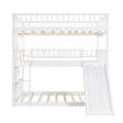 White Full Over Full Over Full Contemporary Bunk Bed With Slide Online Sale