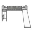 Gray Twin Traditional Manufactured Wood and Solid Wood Bunk Bed on Sale