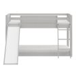 Gray Twin over Twin Solid Wood Bunk Bed With Slide and Ladder on Sale