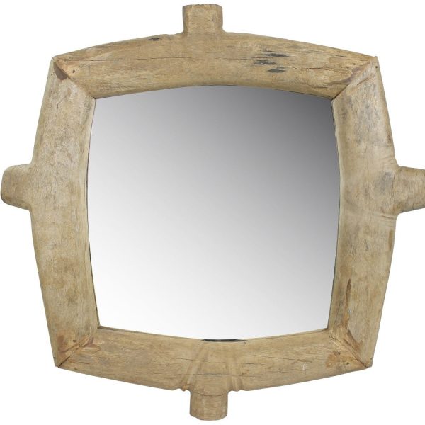 Natural Wooden Square Wall Mirror Discount