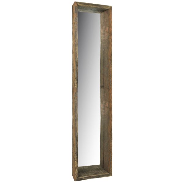 28  Natural Brown Framed Full Length Hanging Mirror Hot on Sale