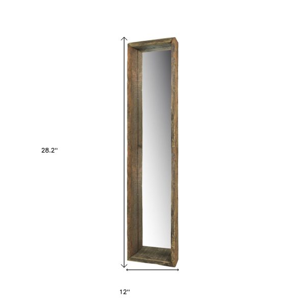 28  Natural Brown Framed Full Length Hanging Mirror Hot on Sale