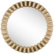 35  Round Natural Brown Wood Frame Wall Mirror For Discount