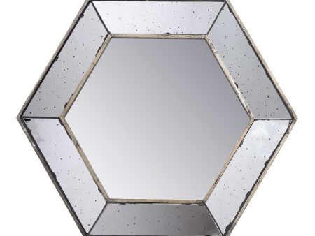 18  Hexagon Wall Mounted Vintage Style Glass Frame Accent Mirror Online Hot Sale