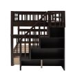 Brown Double Full Size Stairway Bunk Bed With Drawer Supply