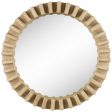 35  Round Natural Brown Wood Frame Wall Mirror For Discount