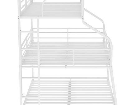 White Twin XL over Full XL over Queen Size Bunk Bed Fashion