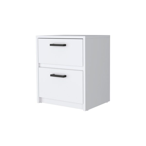 19  White Two Drawer Nightstand With Integrated Tech For Discount