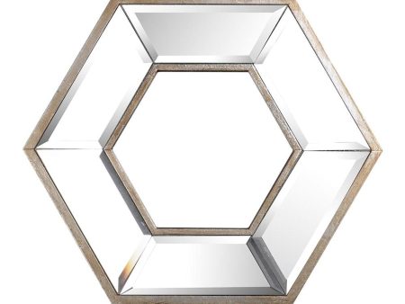 12  Silver Hexagon Wall Mounted Accent Mirror Hot on Sale