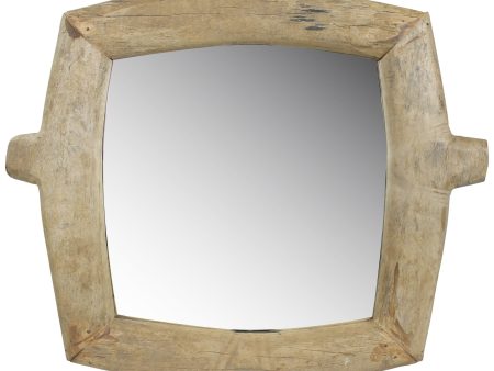 Natural Wooden Square Wall Mirror Discount