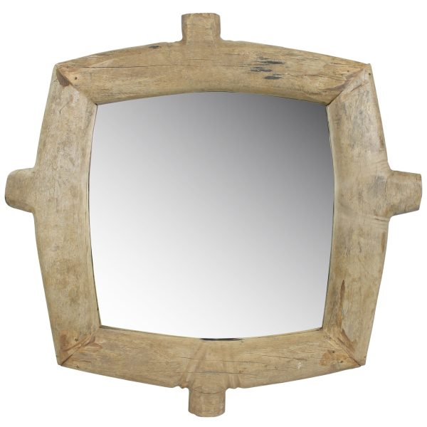 Natural Wooden Square Wall Mirror Discount