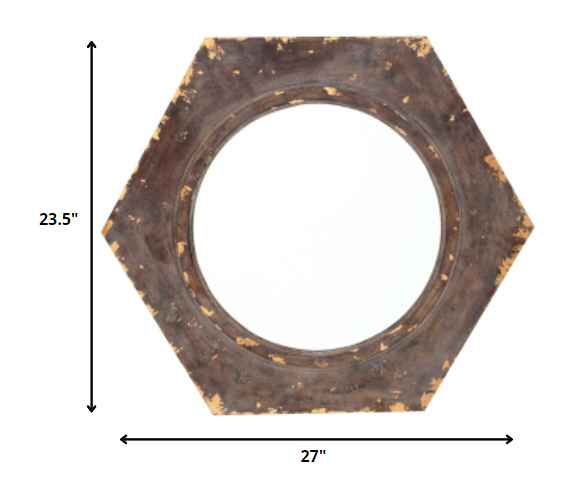 Bronze Hexagon Accent Mirror Supply