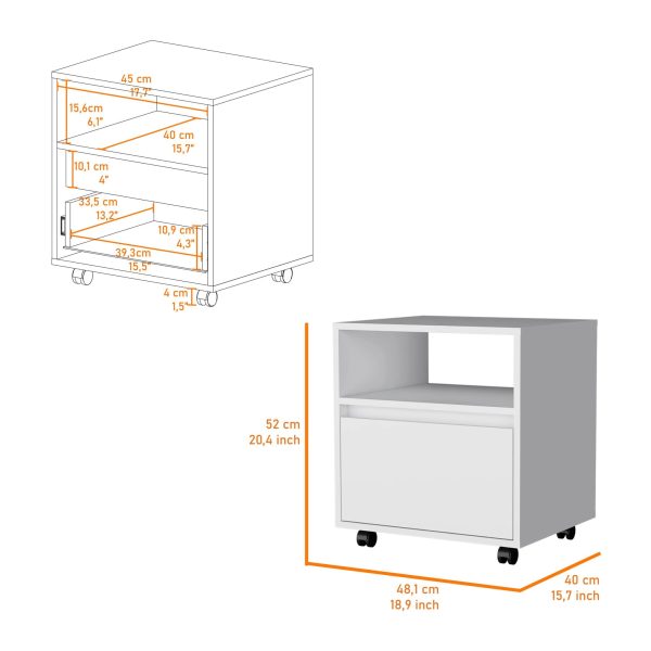 21  White One Drawer Nightstand With Integrated Tech Discount