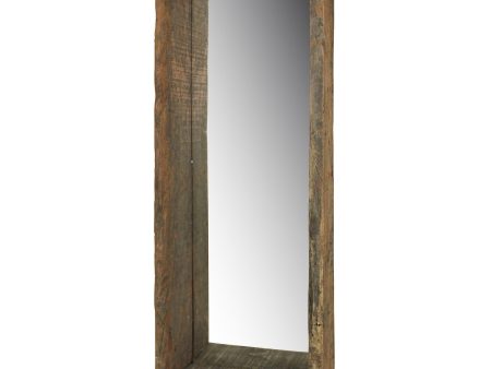 Petite Wooden Mirrored Shelf Hot on Sale