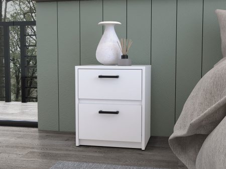 19  White Two Drawer Nightstand With Integrated Tech For Discount