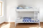 White Heavy Duty Twin Over Full Metal Bunk Bed Discount