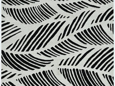 2  X 4  Black and White Abstract Indoor Outdoor Area Rug Fashion