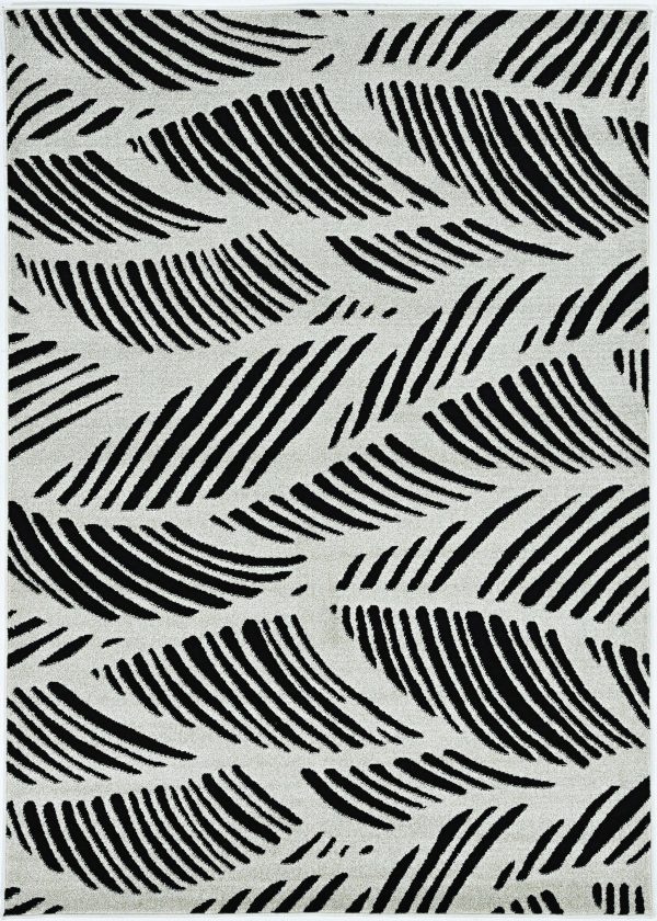 2  X 4  Black and White Abstract Indoor Outdoor Area Rug Fashion