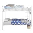 White Heavy Duty Twin Over Full Metal Bunk Bed Discount