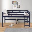 Twin Loft Bed Navy Blue Finish For Cheap