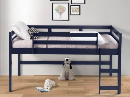 Twin Loft Bed Navy Blue Finish For Cheap