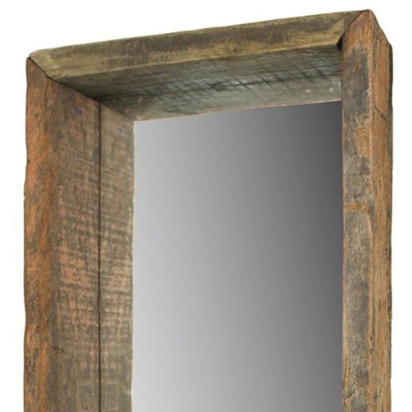 28  Natural Brown Framed Full Length Hanging Mirror Hot on Sale