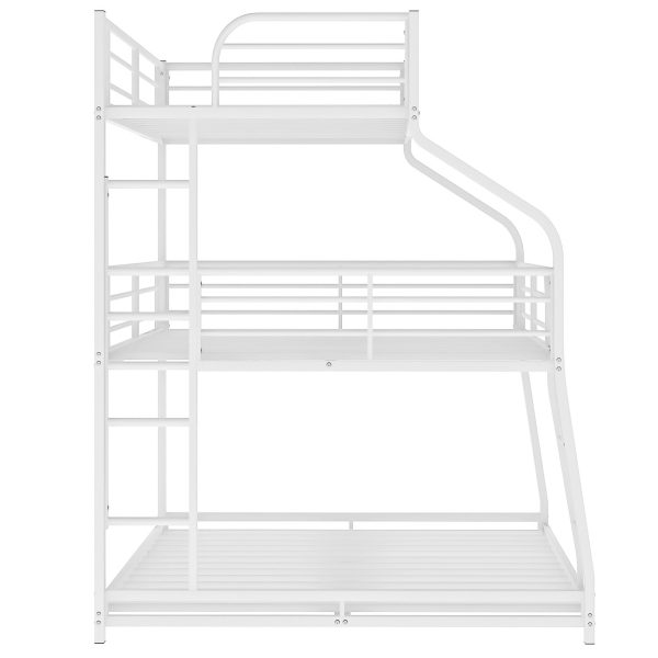 White Twin XL over Full XL over Queen Size Bunk Bed Fashion