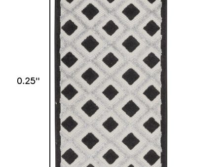 2  X 10  Black And White Gingham Non Skid Indoor Outdoor Runner Rug Online