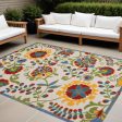 12  X 15  Ivory Toile Non Skid Indoor Outdoor Area Rug For Cheap