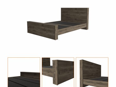 Dark Brown Wood Full Bed Frame on Sale