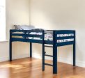 Twin Loft Bed Navy Blue Finish For Cheap