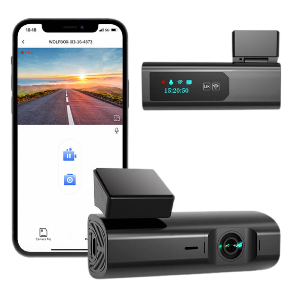 WOLFBOX -  i03 | Built-in WiFi 2.5K Front&Full HD 1600P Dash Cam Online