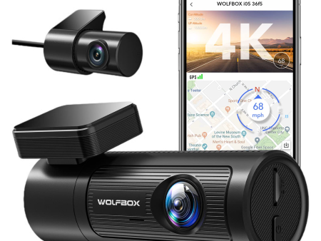 WOLFBOX - i05 | WOLFBOX Dash Cam Front and Rear, 4K Dash Cam with GPS WiFi UHD 2160P 1600P + 1080P Online