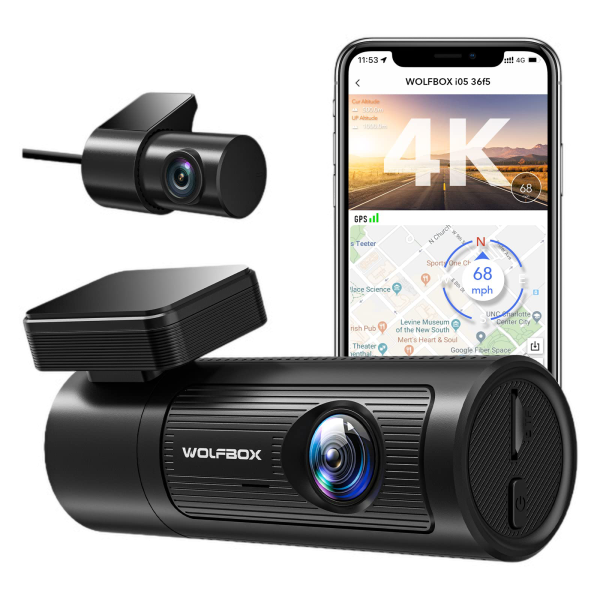 WOLFBOX - i05 | WOLFBOX Dash Cam Front and Rear, 4K Dash Cam with GPS WiFi UHD 2160P 1600P + 1080P Online