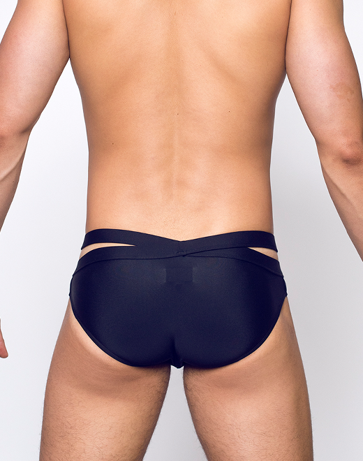 BLK Double Strap Swim Brief - Black For Cheap